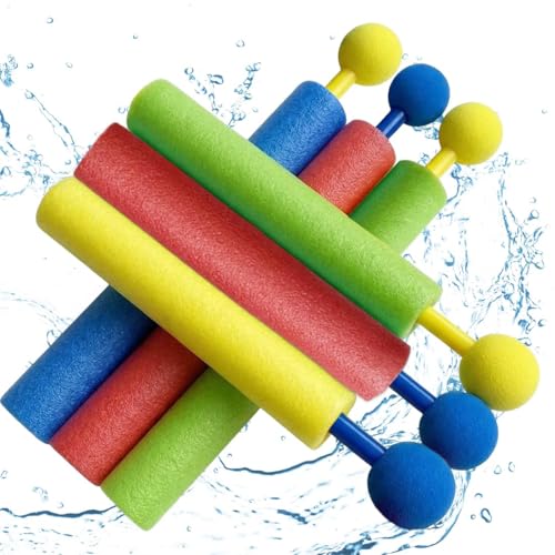 YIPFEN Pack de 6 Pistolas de Agua de Espuma EVA para Niños, Juguetes Acuáticos de Bomba Suave y Ligera, Sin BPA, Perfectas para Piscina, Playa y Batallas de Agua