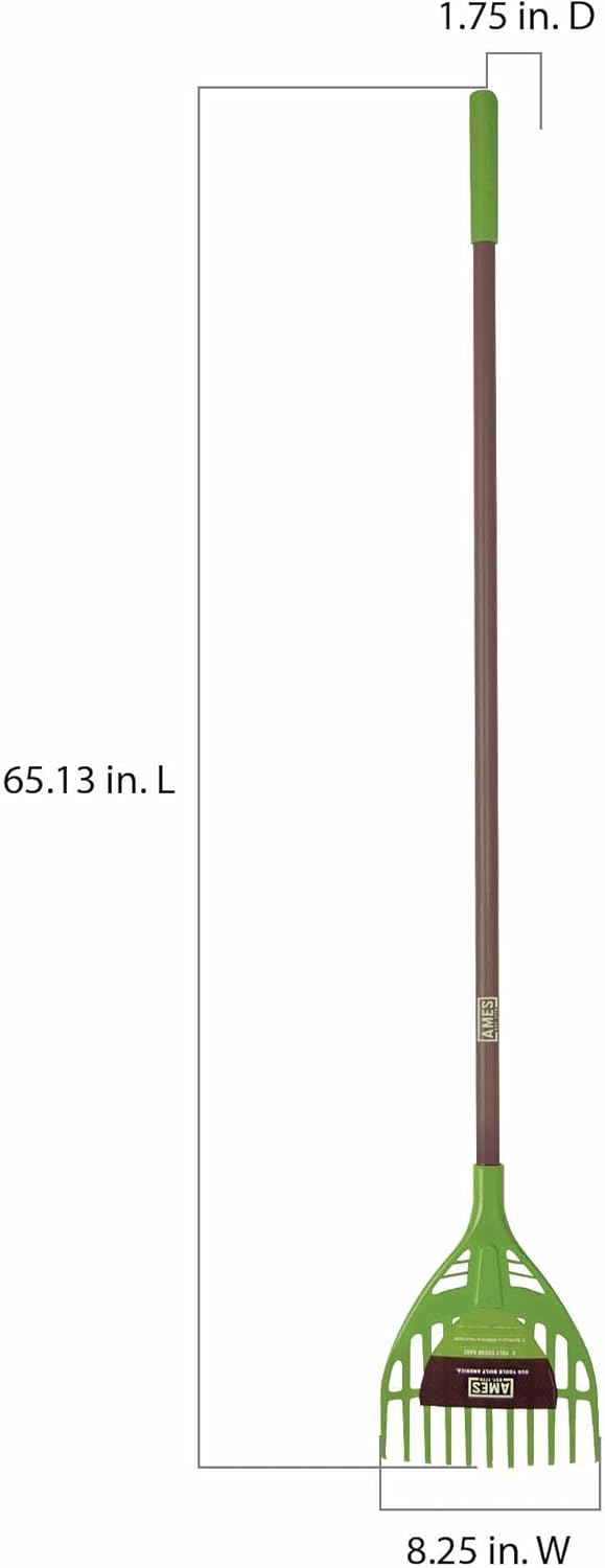 AMES 2915900 8-Inch Poly Shrub Rake with Steel Handle, 65