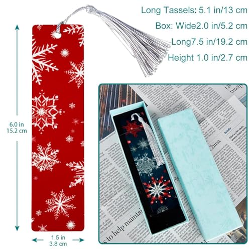 6 marque-pages de Noël flocon de neige en métal ciselé haut de gamme