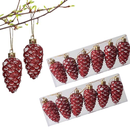 YIEUR 12 Stück weihnachtskugeln Tannenzapfen Weihnachten, Advenskranz...