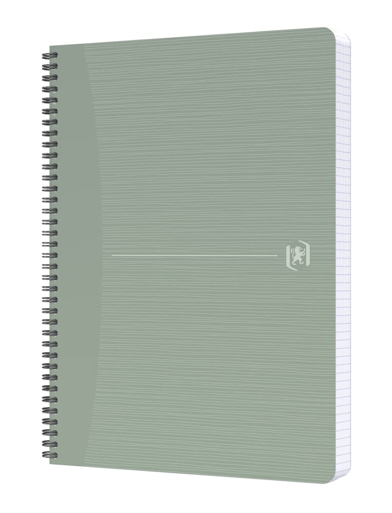 Oxford Cahier à spirales A4 quadrillé 180 pages My Rec'Up carton recyclé gobelets vert