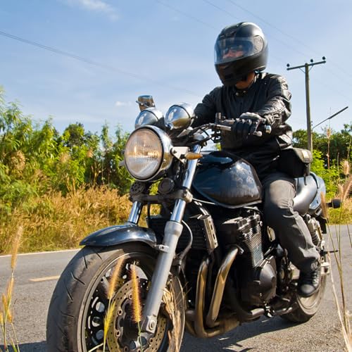 Phare de moto pour conduite nocturne securisee et eclairage rond