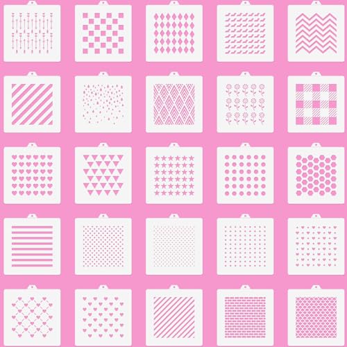25 PCS Cookie Stencils Set, Reusable Baking...