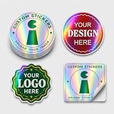 Custom Holographic Gloss Stickers, Personalized Business Logo Labels