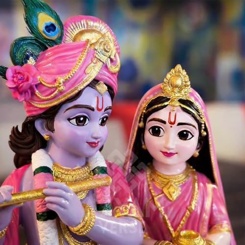 Image of Manmohak Radha Krishna Idol - 6 Inch UV Resin Murti | Hand-Painted Divine Couple Statue for Home Decor, Temple & Gifting