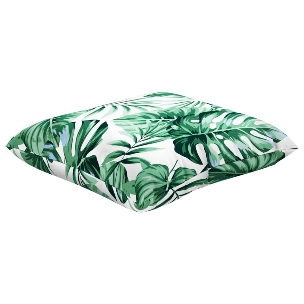 Set di 4 cuscini per divano da 60 x 60 cm, motivo a foglie, in poliestere, in fibra cava, impermeabili, per giardino, balcone, soggiorno