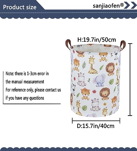Image of Kids Laundry Hamper,Baby Laundry Basket Animal Storage Baskets for Kids Room Decor,Nursery Hamper,Bedroom,Toy Organizer,(Cute Animal)