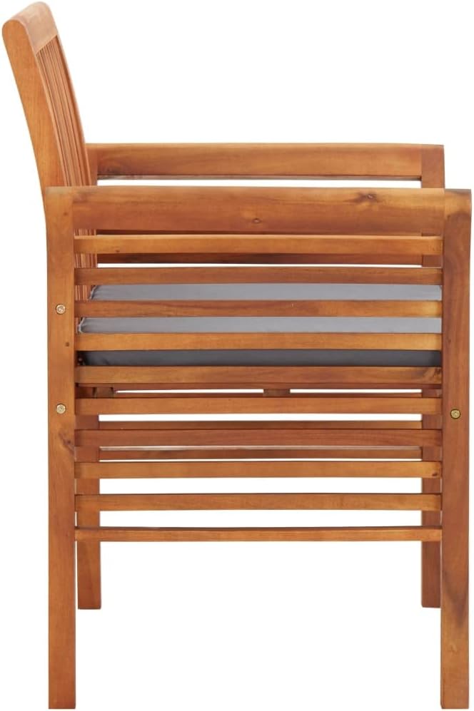 Patio Dining Chair with Cushion,Garden Chair,High Back Chairs,Lounge Chairs,Lawn Chairs,Club Chairs,Outdoor Chair,Slatted Design,for Garden,Backyard,Lawn,Porch,Poolside,Solid Acacia Wood