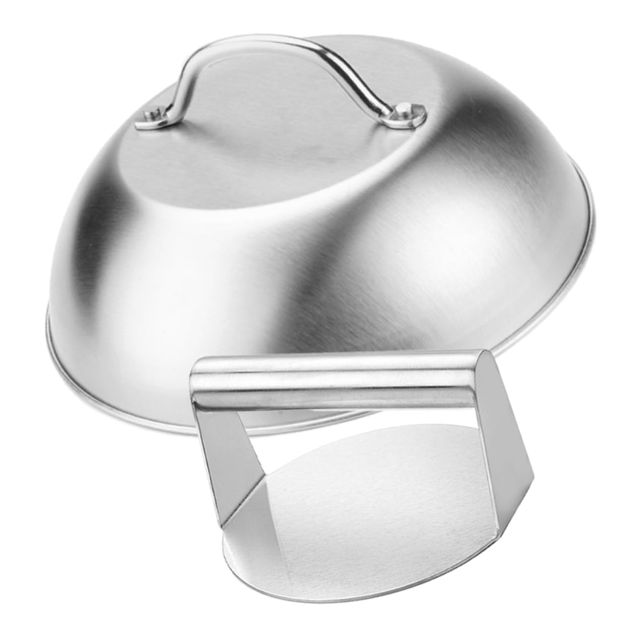 Cabilock 1 Set Stainless Steel Burger Press with Cover Kitchen Patty Maker for Bbq Home Cooking Easy to Clean Burger Smasher for Steak and Griddle Use