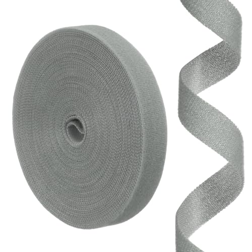 Image of uxcell 0.8inch x 33ft Hook and Loop Roll Straps, Multi-Purpose Hook and Loop Tape with Adhesive, Cable Ties Organize Strap Fastener Roll for Home Office, Grey