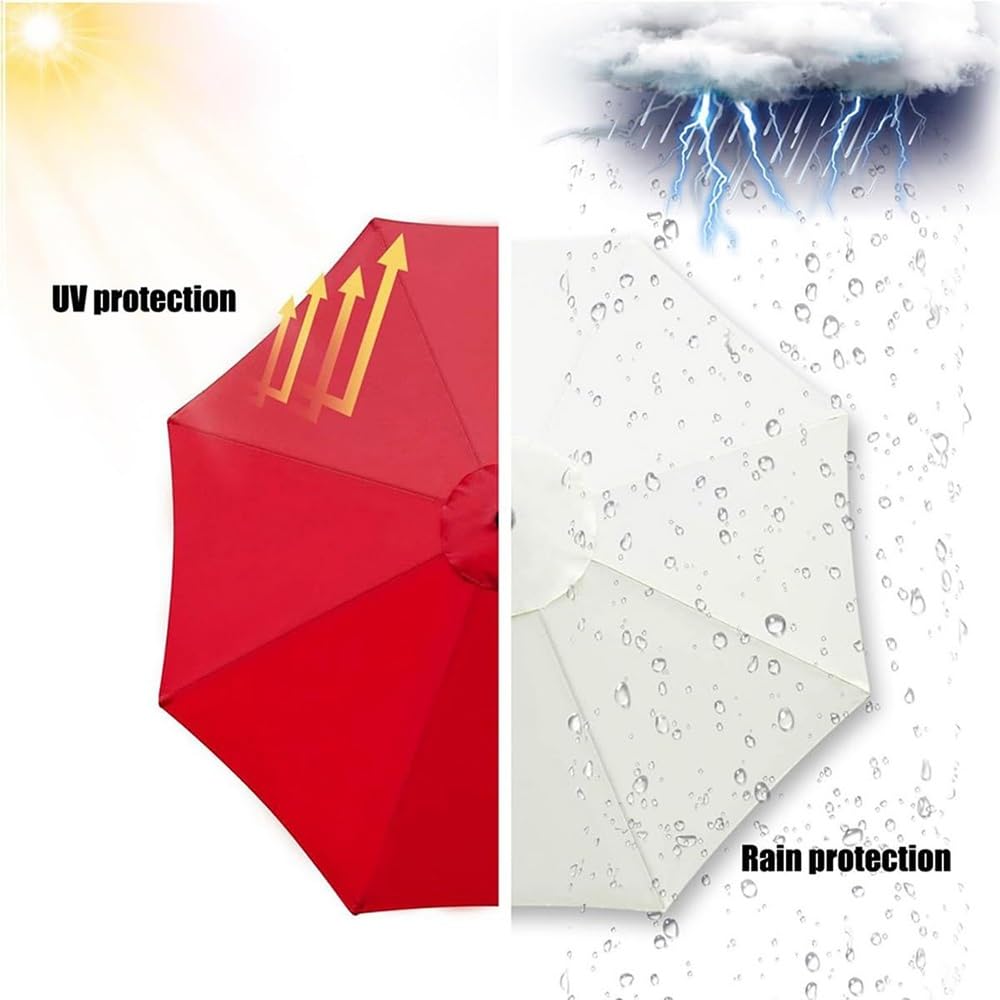 Zapasowy pokrowiec na parasol o długości 2,7 m - ochrona przeciwsłoneczna do parasola 6/8 żeber - trwały blat w kolorze kawy na parasol tarasowy 3 m (rozmiar: 2,7 m)