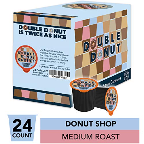 Donut Shop Coffee Pods Medium Roast Coffee, Single-Serve Pods for Keurig K Cup Brewer Machines, 24 Pack