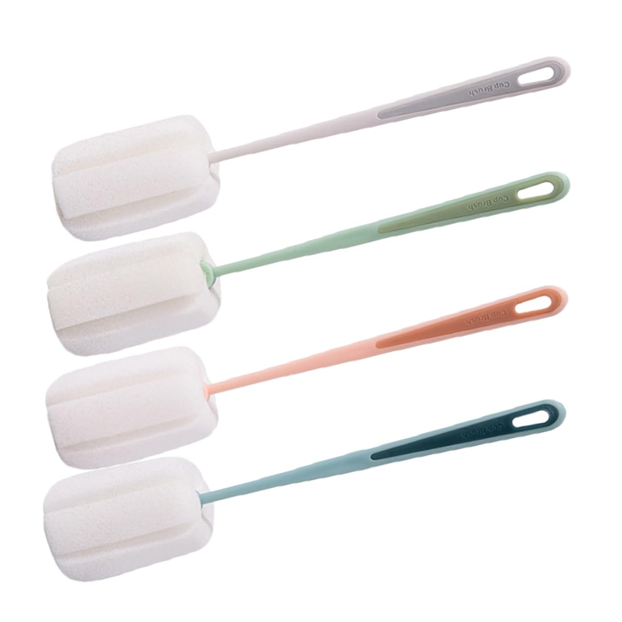 PRETYZOOM 20 Pz Pennello Con Tazza in Spugna a Manico Lungo Detergente Per Bottiglie D'acqua Strumento Di Pulizia Scovolino Da Cucina Pp Multifunzione Spazzola Per Bottiglie