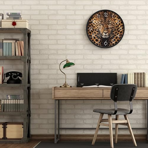 Horloge murale léopard lisible et silencieuse pour rompre le bruit