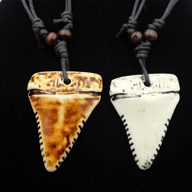 4Pcs Turtle Shark Tooth Necklace Pendant Bohemian Handmade Waterproof Surfer Necklace for Women Men Summer Beach Jewelry Gift4