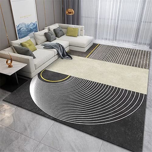 Tapis de chambre gris pinstripe géométrique au format pratique 100x200 - 2