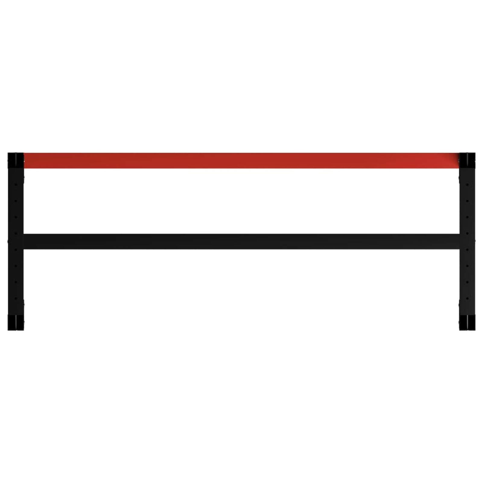Banco de Trabajo Estructura, Mesa De Trabajo Taller, Caballete Mesa, Banco Herramientas, Bancada De Trabalho, Caballete para Mesa, Metal Negro y Rojo 150x57x79 cm