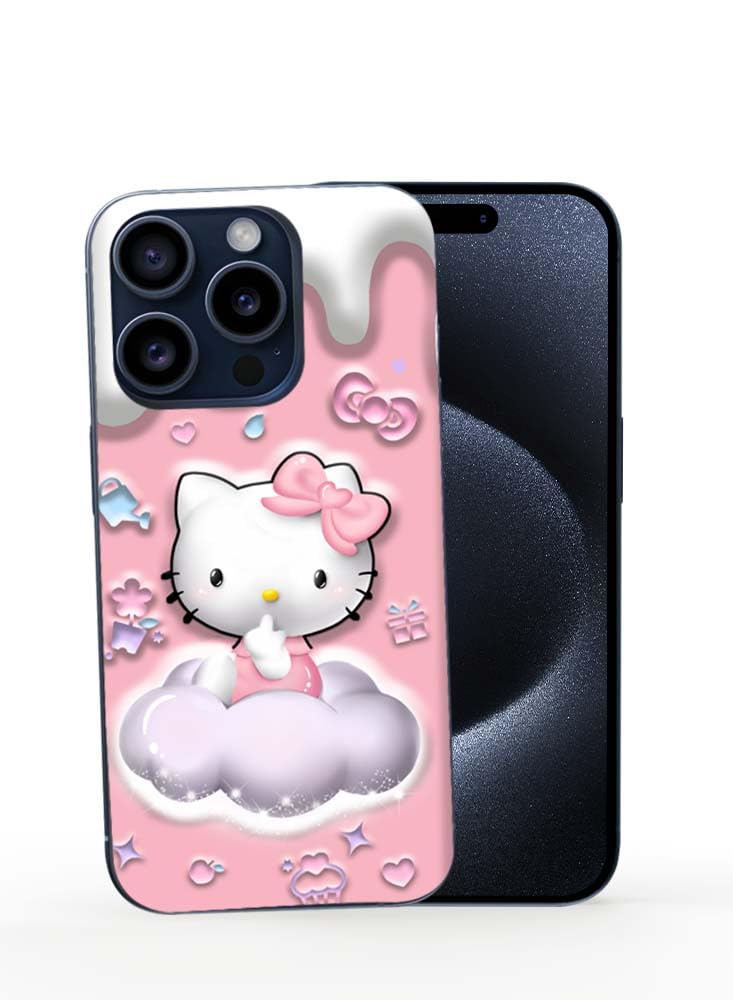 Service Zone 3D Design Printed Mobile Case Cover For iPhone 15 Pro Max Hello Kitty