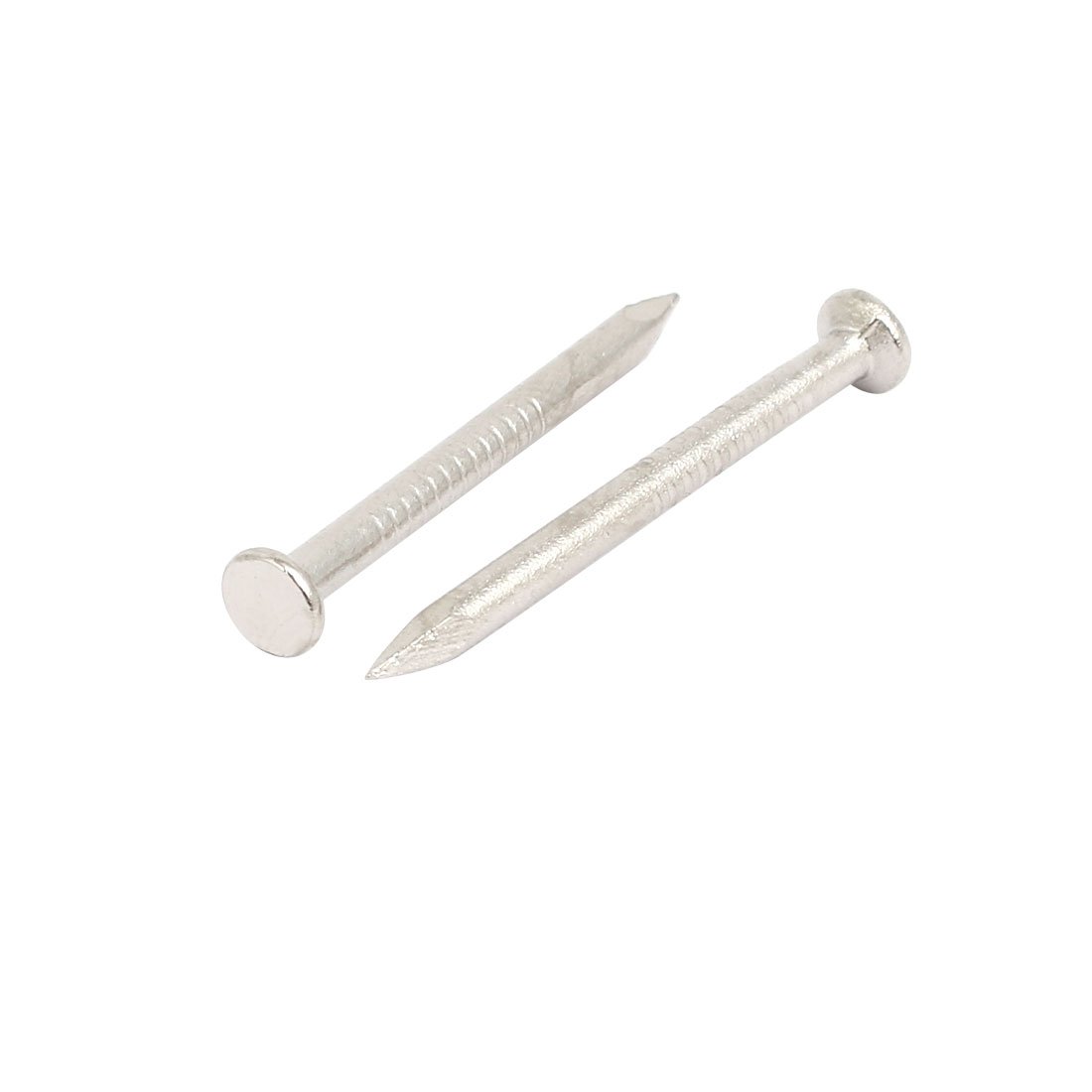 Aexit 2mmx25mm Carbon Fastener Steel Point Tip Cement Nail Silver Tone 30pcs Model:59as519qo323