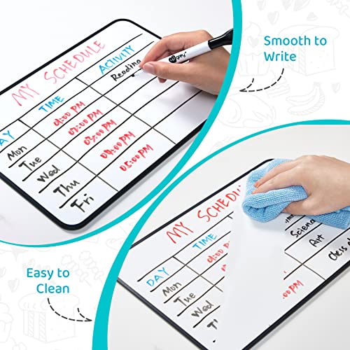 Magnetic Dry Erase Board For Fridge, Double-Sided Magnetic White Board, 8"X12"Fridge Calendar To Do List Planner With 4 Marker & 2 Magnets, Notepad For Office, Home, Kitchen, School (1 Pack) #TOP4