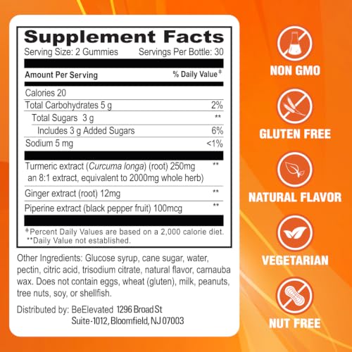 BeElevated Turmeric Ginger Gummies