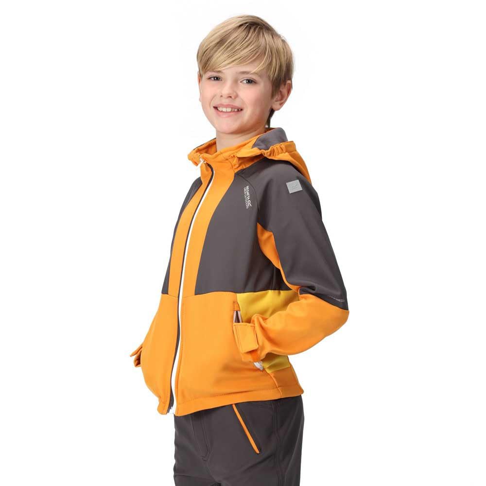 Regatta Haydenbury Softshell Jacket Orange Pepper/Seal Grey 3-4yrs