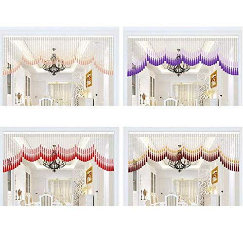 Cortinas de cadena de puerta con borlas de cristal para separar salones 6