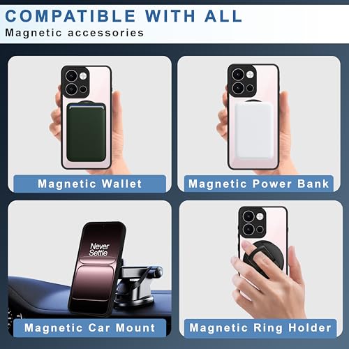 Image of CEDO Backcover for OnePlus 13s (5G) | Compatible with Magsafe Wireless Charging | Camera Protection Shockproof Case | Magnetic Ring Lock Transparent Acrylic Clear Backcase (Black)