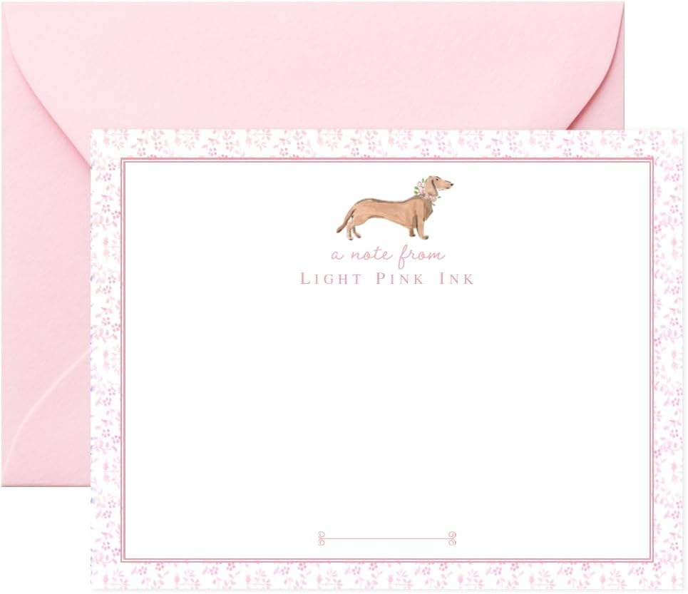Co Dachshund Gifts for Women, Dachshund Note Cards Cards - Personalized Note Cards and Envelopes Set for Women, Personalized Dachshund Stationery Set, AS-1819