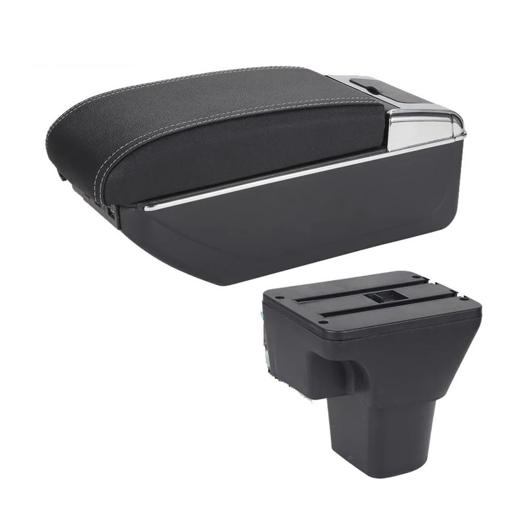 Aierdeyp B3 Black White 7Usb Car Armrest Box For Hyundai For Accent Verna