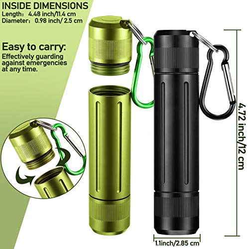 Outus 3 Pcs Metal Container Portable Sealed Container Bottles Aluminum Alloy Case Waterproof Jar Travel Bottle with Key Chain for Outdoor Camping Trip3