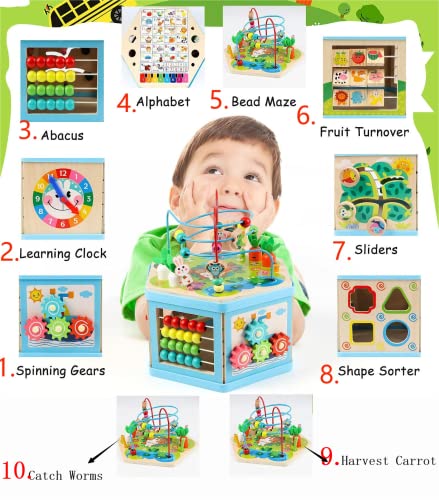 Vomocent Wooden Activity Cube For 1 Year Old Kids thumb #3