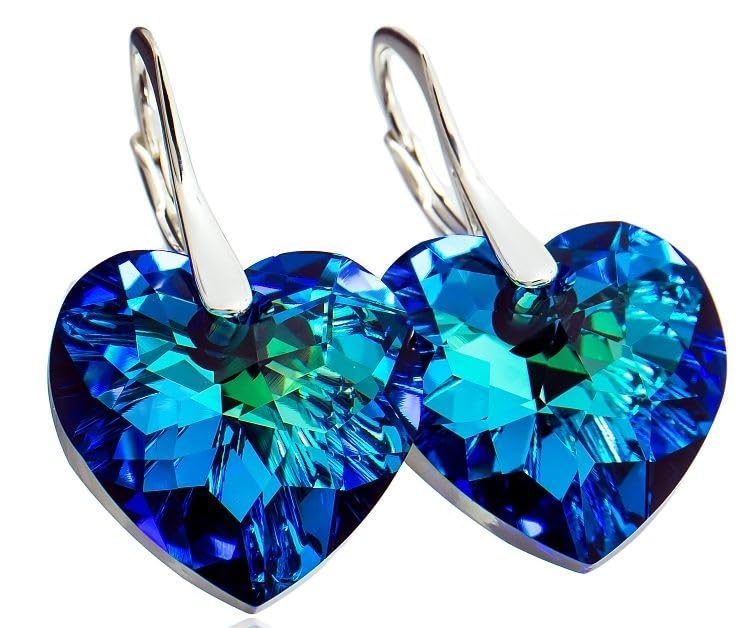 Boucles d'oreilles uniques argent 925 Heart Bermuda le cadeau romantique idéal