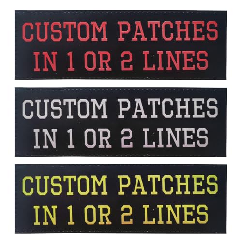 Misscase Customized Name Patch, Personalized Removable Tactical Patches Hook and Loop, Printed Military Name Patches for Dog Harness, Backpacks, Jacket (2 Line PG)
