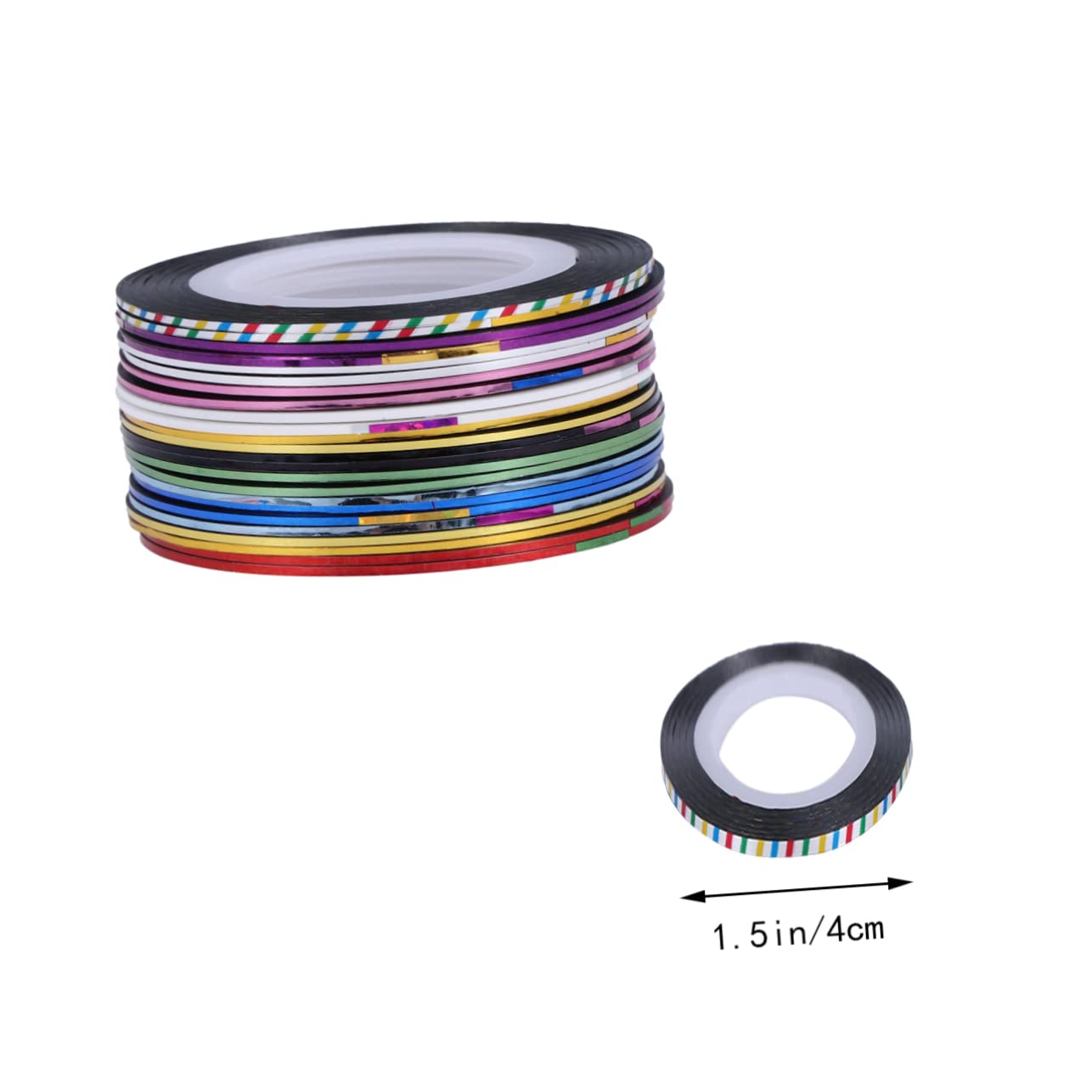 Mikinona Shining Holographic Nail Striping Tapes Gold Silver Thread Nail Rolls 0.8mm Thin Tape for DIY Manicure