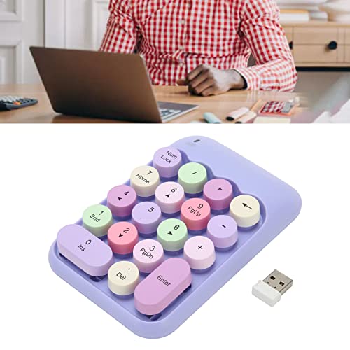 Teclado numérico inalámbrico retro con receptor USB de 2.4GHz 5