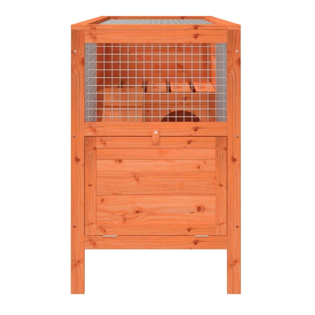 Conejera de Madera Maciza de Pino marrón 103x44x69,5 cm, CIADAZ Jaula Cobaya, Jaulas para Conejos, Jaula Hamster, Casa Conejo, Casita Conejo, Nido Conejo