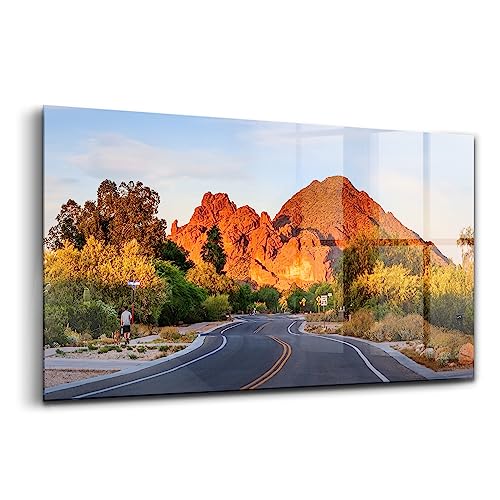 Image verre coloré Wallfluent pour salon moderne vue du mont Camelback