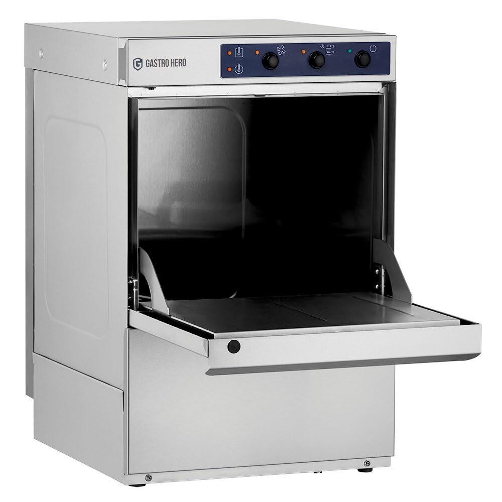 GastroHero Lavastoviglie ECO 40 x 40 cm, con dosatore detergente e brillantante, con pompa di scarico, Made in Europe, 230 V