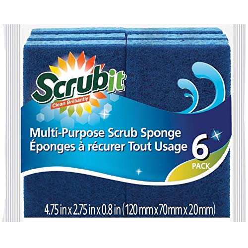 Scrubit Non-Scratch Cleaning Scrub Sponges- Scrubbing Dish Sponge Ideal for Washing Kitchen,Dishes, Bathroom &More – Dishwashing Sponge Along with A Thought Scrubber – 6 sponges