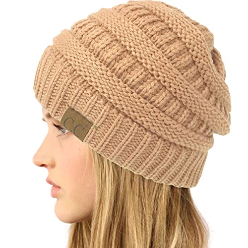 Image of Hatsandscarf CC Exclusives Solid Color Beanie Tail Hat for Adult (MB-20A)