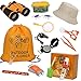 Produktbild Dookey Exploration Spielzeug Forscherset, Kinder Fernglas Spielzeug Set, Draussen Lernen Camping Wander Geschenk,mit Insekt Lupe Kompass Schmetterlingsnetz Doppelseitiger Hut Taschenlampe 19 in 1set