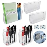 AKOLAFE 5 Pack Acrylic Wall Mount File Holder, 2 Sizes Clear Single Pocket Wall File Organizer, Plas