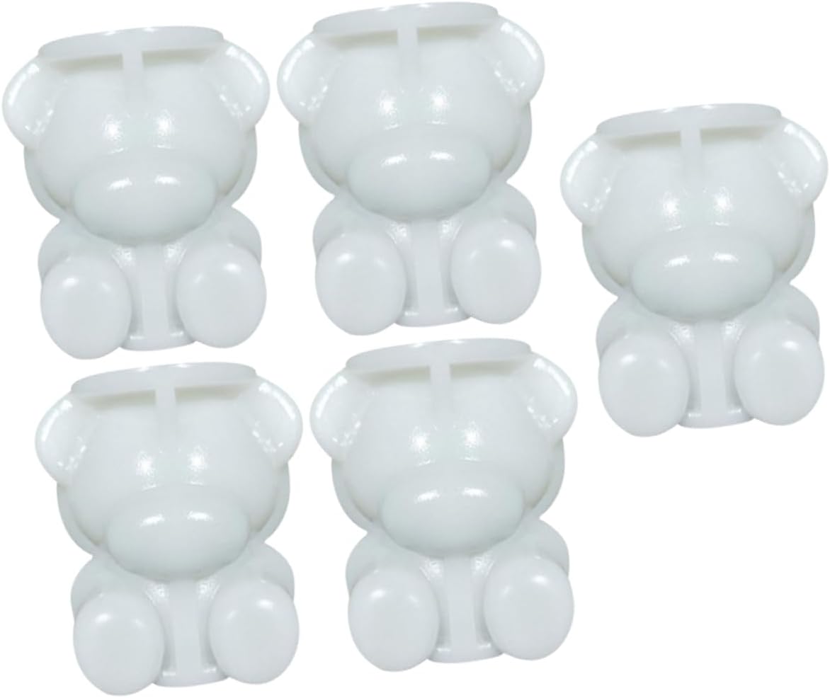 5Pcs Bear Ice Cube Mold Cute Silicone Ice Shaper for Cocktails Juice Iced Drinks Non Stick Design for Parties and Entertaining