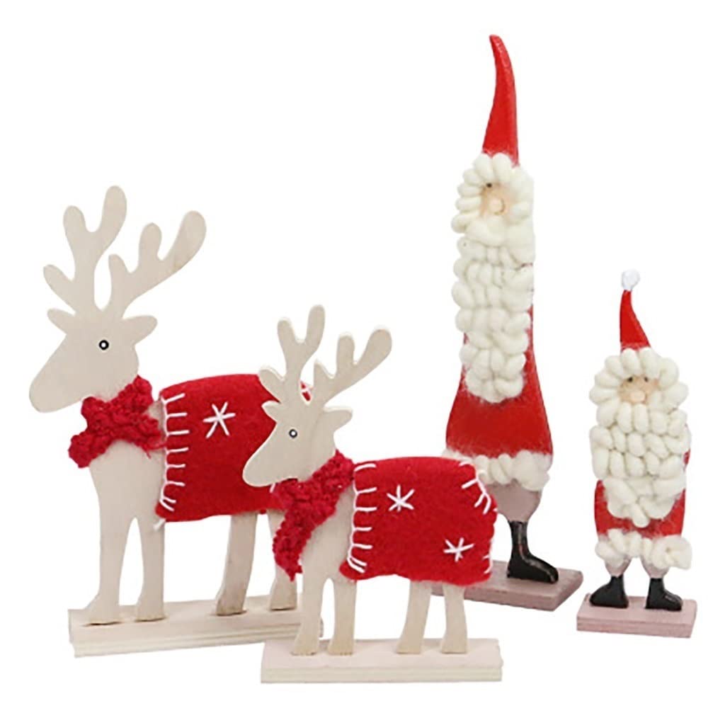 ADITAM Decorazione per Il Giorno di Natale Decorazione per Desktop in Feltro di Legno Decorazione per alci di Babbo Natale Double The Comfort