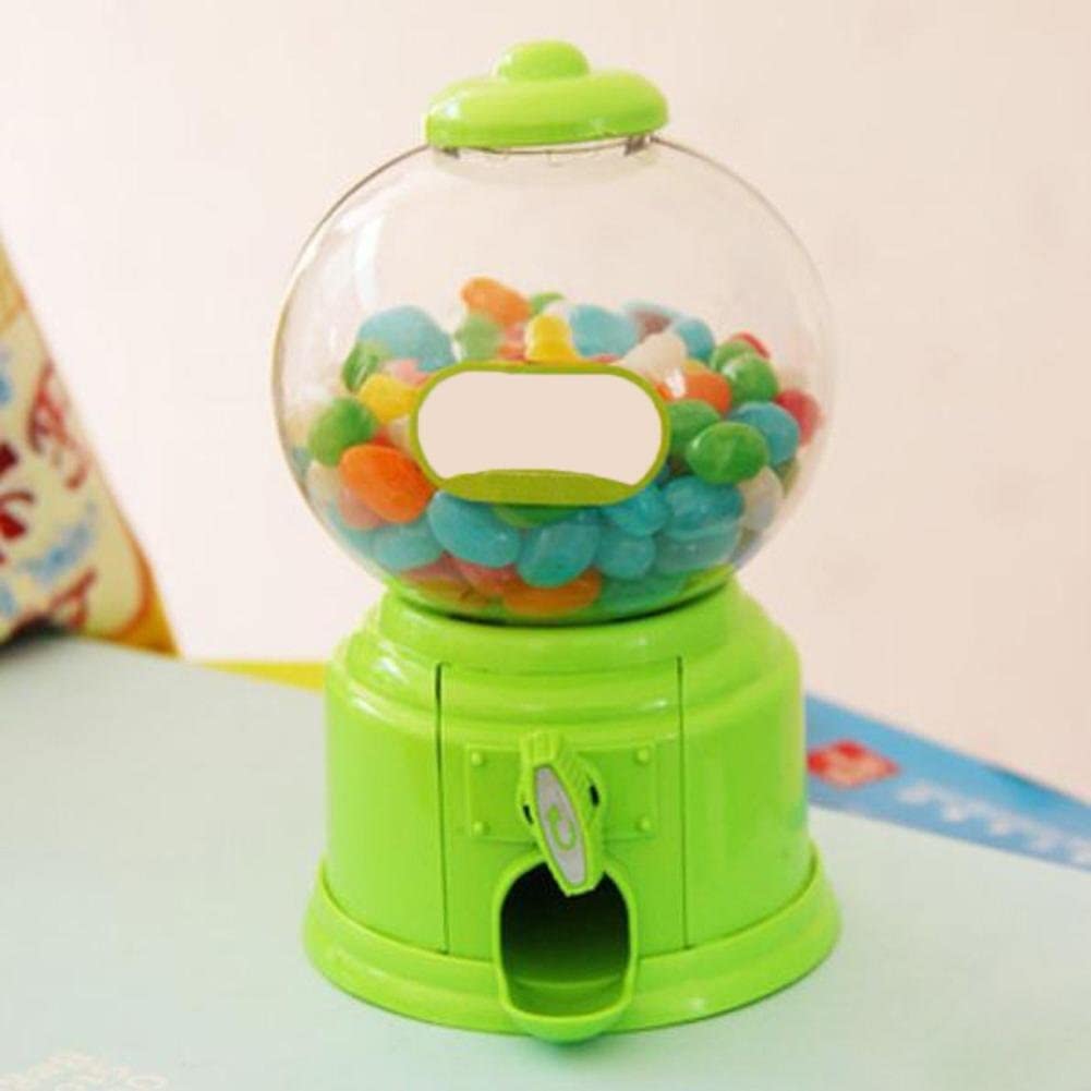 Elemhome Green Kids'candy Machine Portable Children Candy Machine Mini Gumball Machine Creative Candy Box Capsule Machine Bubble Gumball Dispenser Money Saving Box Kids Gift (Green)