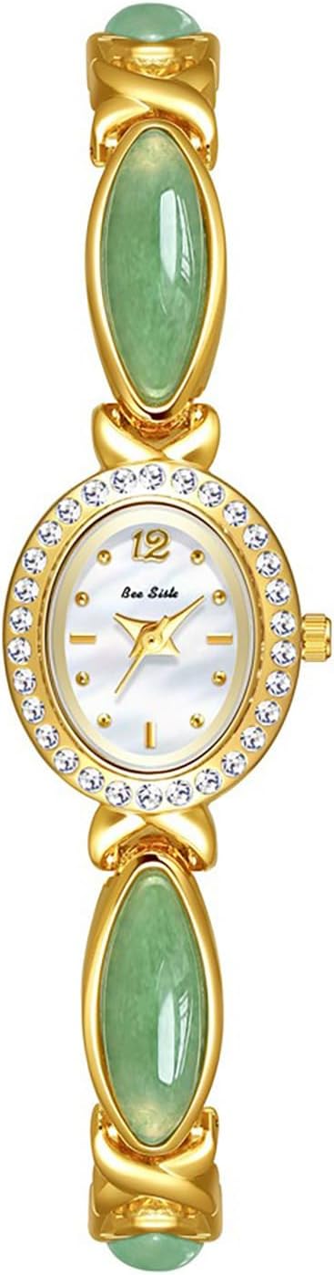 LOREO Elegant Women’s Gold Bracelet Watch Vintage Oval Dial, Waterproof Quartz Movement, Small Face Dress Watch for Ladies