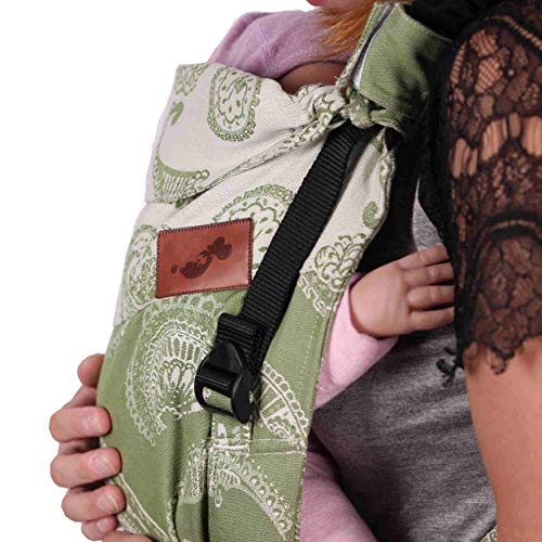 Schmusewolke FirstEdition Babydrager voor pasgeborenen en peuters, Caribbean Olivine Bio-katoen, babymaat 0-12 maanden… - Image 5