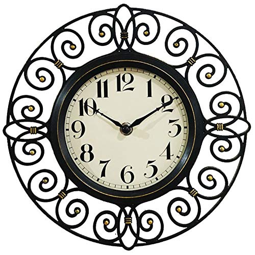 Xyanzi Wall Clock Hanging Table Hollow Imitation Iron Mute Retro Living Room Bedroom Hanging Table #TOP1