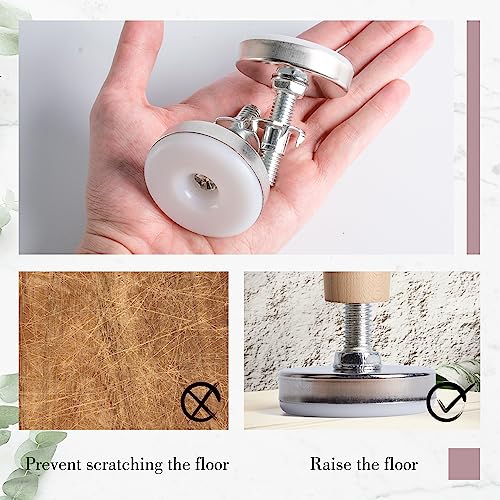 SPDYCESS 8pcs M10X50MM Adjustable Levelling Feet, Screw-in Round Base Furniture Feet, Threaded Fixed Foot - Image 4